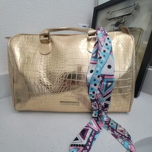BCBGMaxAzria Metallic Gold Travel Bag